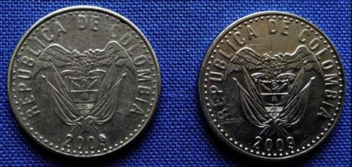 monedas de 50 pesos de colombia, variedades acero y alpaca