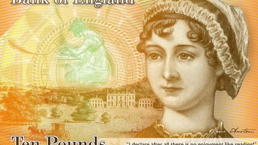 mujeres en billetes y monedas - Jane Austen reino unido
