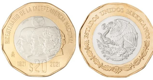 moneda de 20 pesos bicentenario de la independencia