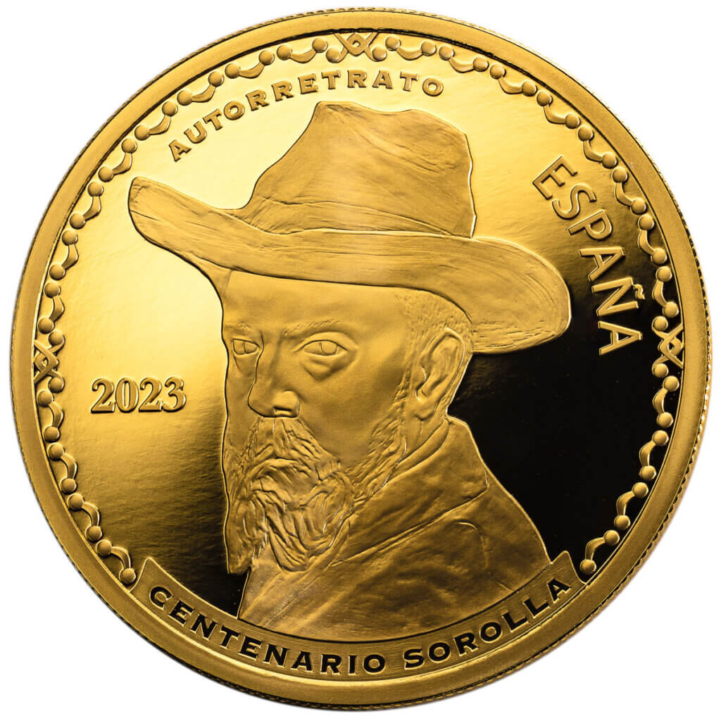 Anverso nueva moneda de 200 euros centenario de Sorolla