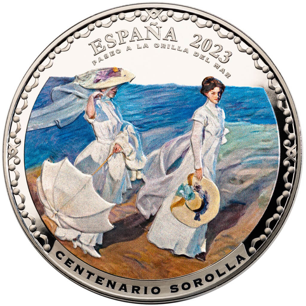 Anverso nueva moneda de 50 euros centenario de Sorolla