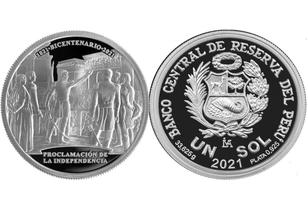 Moneda peruana bicentenario proclamación de la independencia