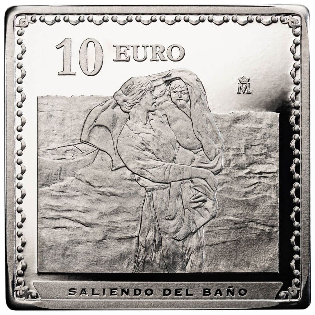 Reverso nueva moneda 10 euros centenario de Sorolla