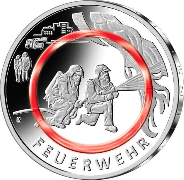 anverso nueva moneda dedicada a los bomberos