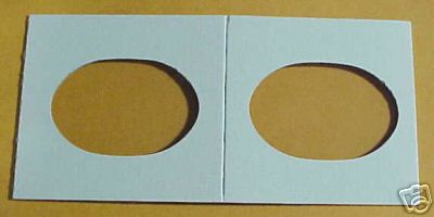 carton para almacenaje de monedas elongadas con ventana ovalada