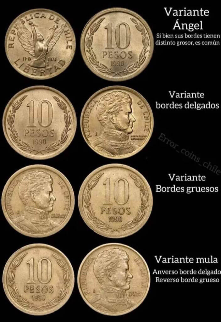 monedas chilenas 10 pesos mula, monedas de 10 pesos con el angel (valor) - monedas de 10 pesos con el angel (valor) 1989