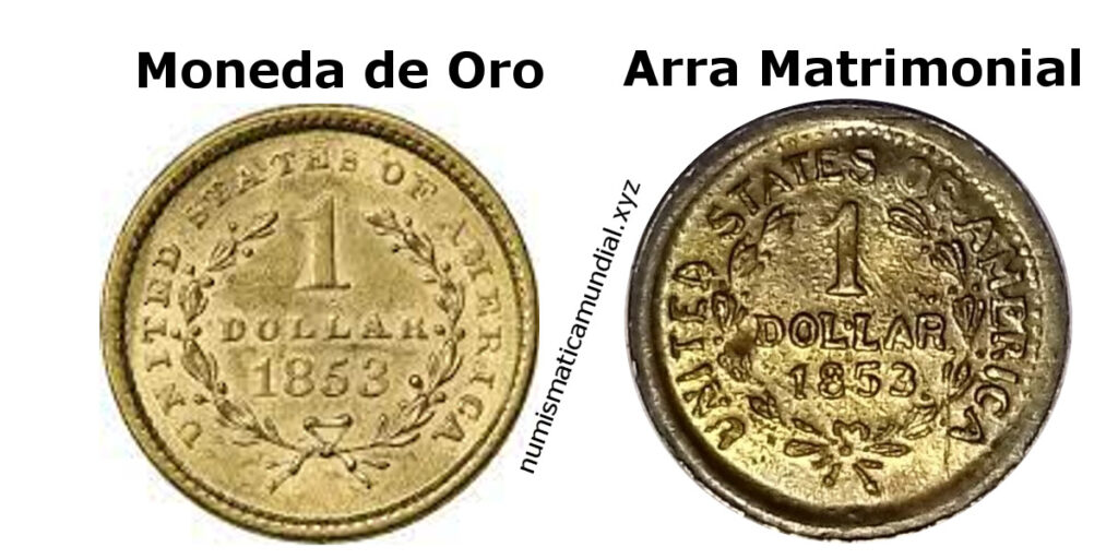 Diferencia arras y monedas de oro