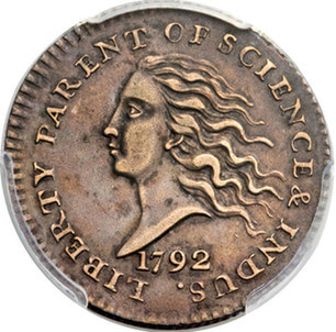Anverso Moneda 10 Centavos ( One Dime, Disme) 1792