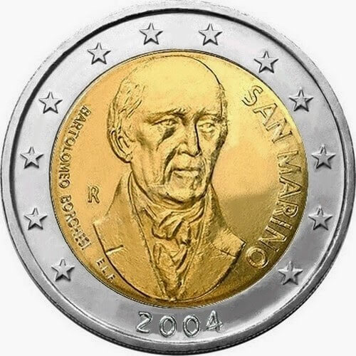 Moneda de 2 euros de San Marino 2004: 200 aniversario de Bartolomeo Borghesi
