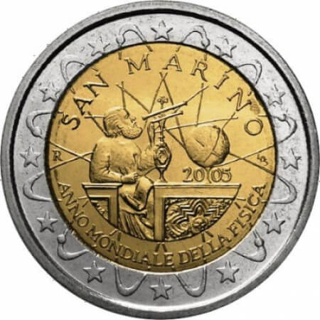 Moneda de 2 euros de San Marino 2005: Año Mundial de la Física