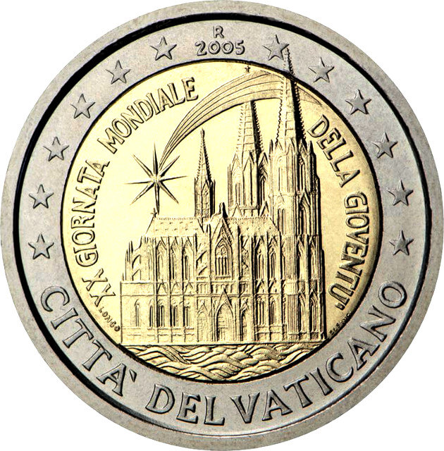 Moneda de 2 euros del Vaticano 2005: XX Día Mundial de la Juventud