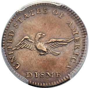 Reverso Moneda 10 Centavos ( One Dime, Disme) 1792