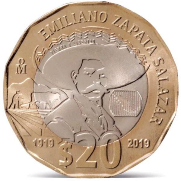 reverso moneda de 20 pesos emiliano zapata precio