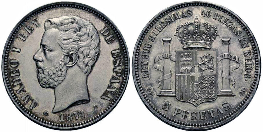 pesetas mas valiosas 5 pesetas 1871